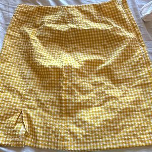 Gingham White and Yellow Skirt